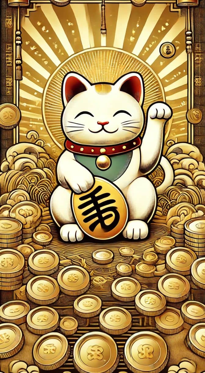 Hình nền mèo thần tài vẫy tay 1