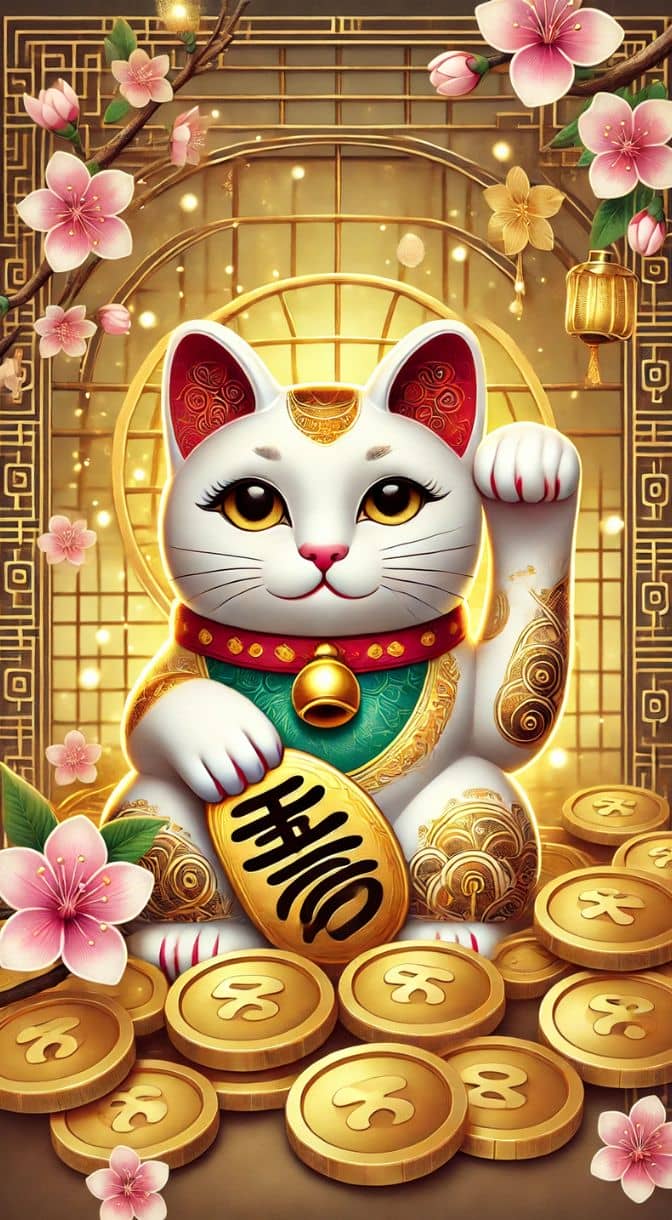 Hình nền mèo thần tài vẫy tay 3