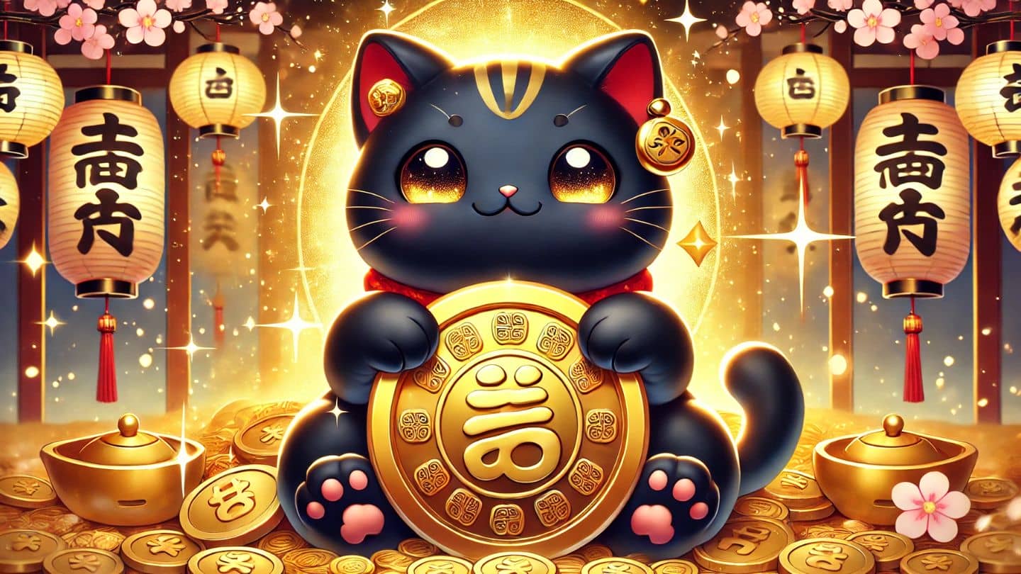 Hình nền mèo chiêu tài cute 1