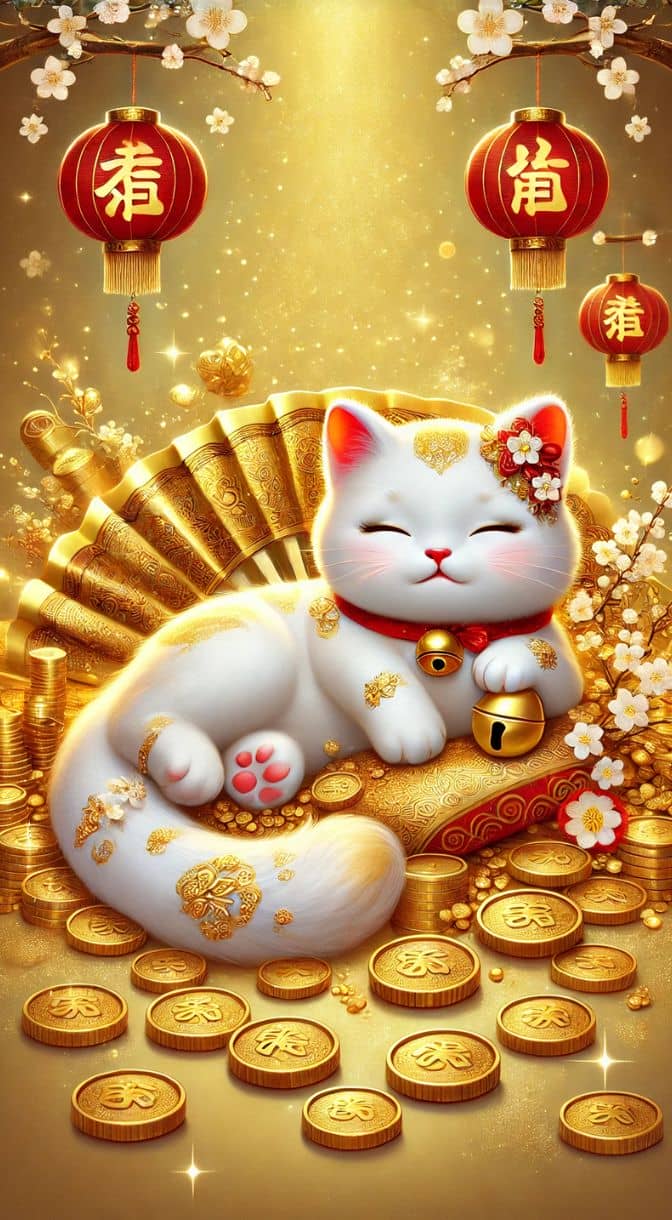 Hình nền mèo thần tài 4K 1