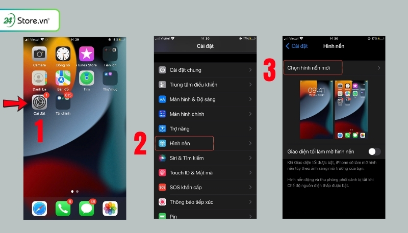 Cách đặt hình nền iPhone
