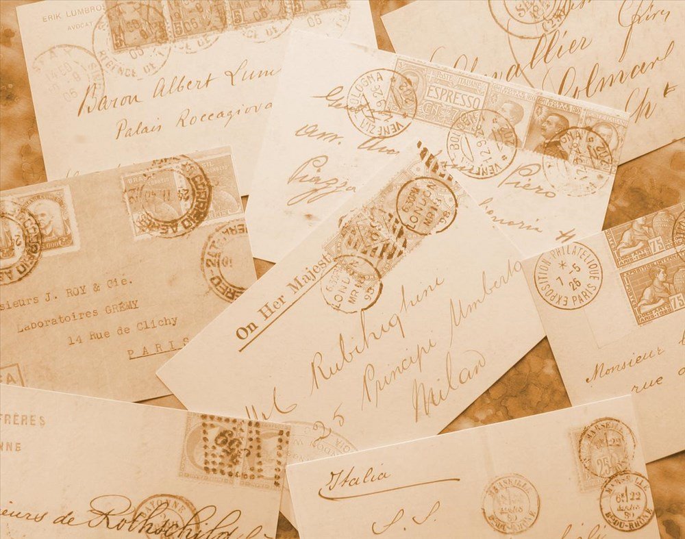 Hình nền PowerPoint những bức thư cổ