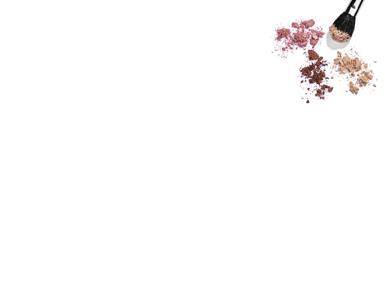 Hình nền PowerPoint với cây cọ và phấn trang điểm