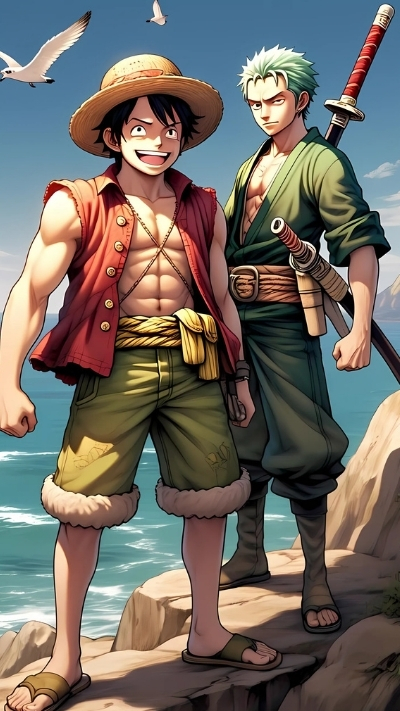 ảnh nền zoro và luffy hành trình