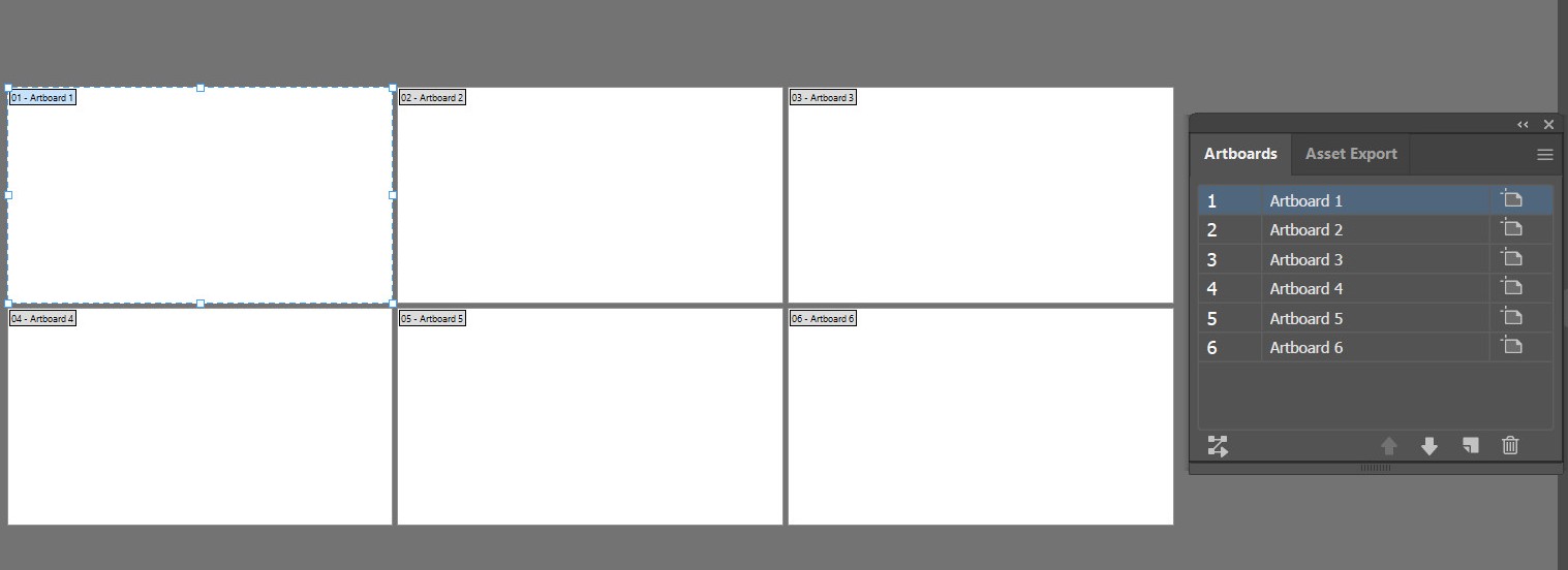 công cụ quản lý artboards