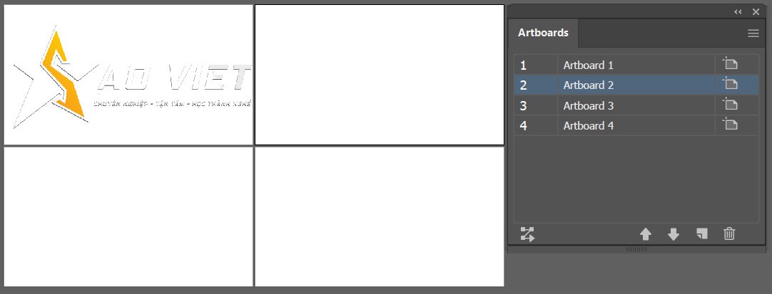 Ví dụ tính năng artboards trong Illustrator