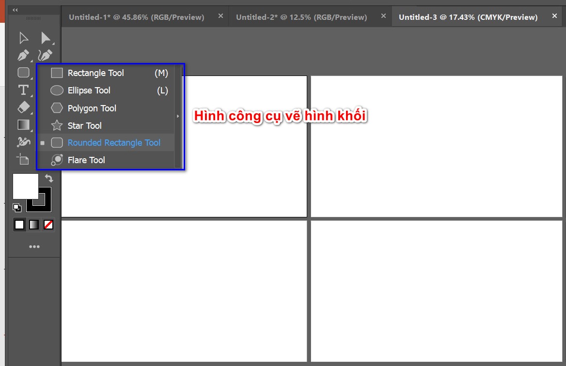 công cụ vẽ hình khối