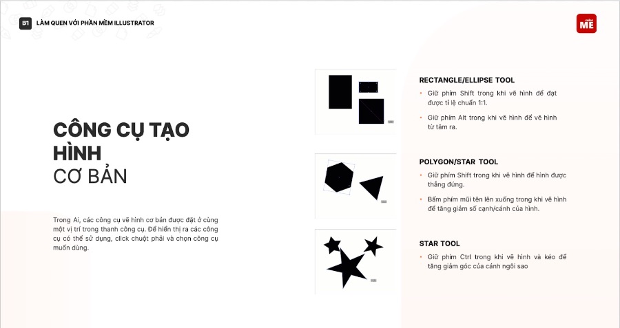 Lộ trình học Illustrator từ cơ bản cho người mới bắt đầu - Thực hành các công cụ cơ bản