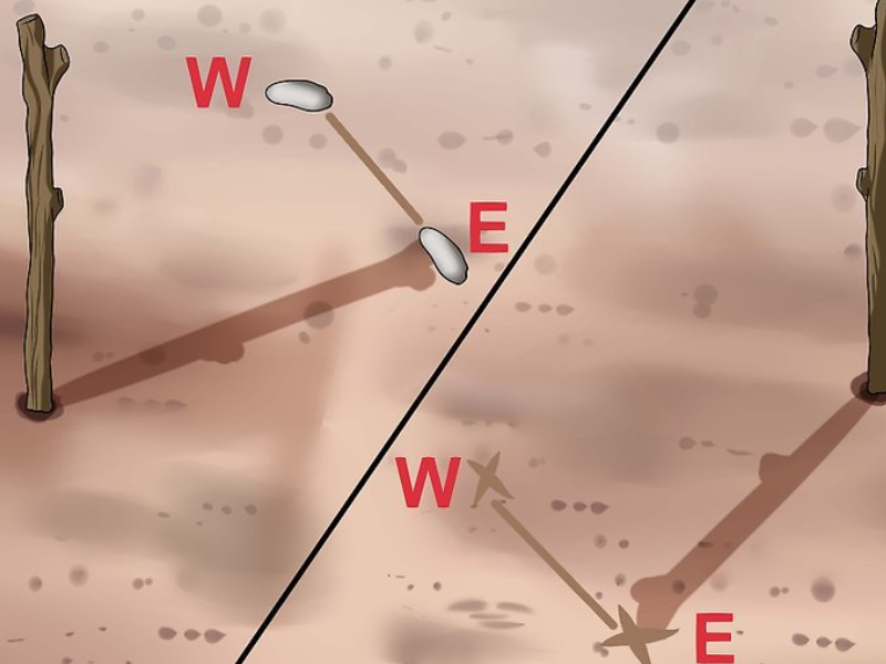 Xác định hướng dựa vào bóng đổ của một vật