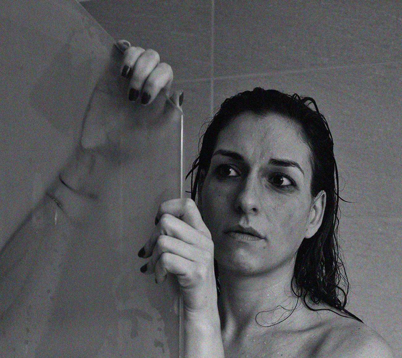 Woman with Anxiety Taking Shower to Help Calm Herself Down