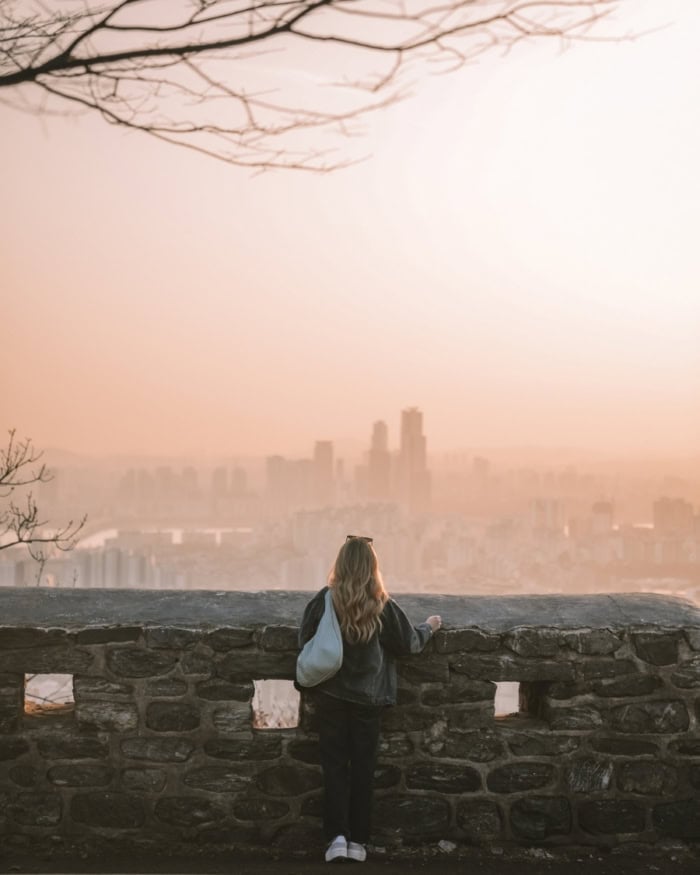 Sunset cityscape view from Naman Park in Seoul