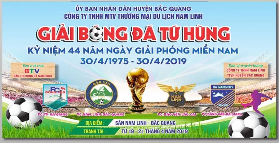 Phông nền chương trình giải bóng đá Tứ Hùng