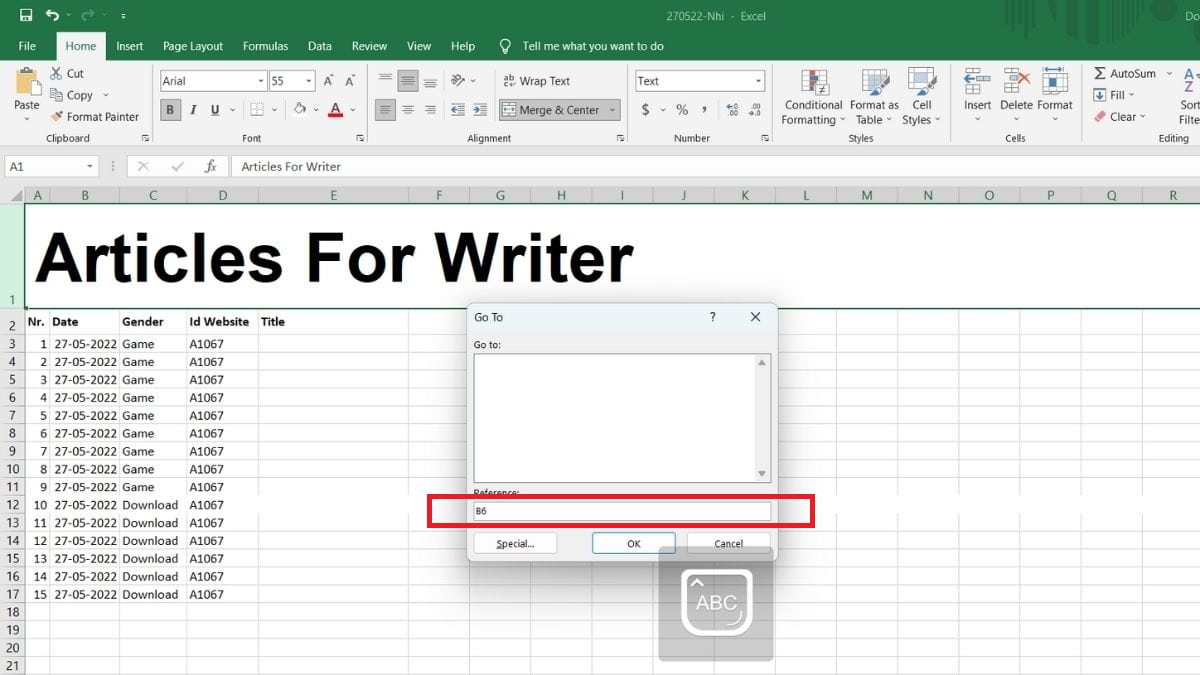 Bước 2: Cách ẩn một cột bằng tùy chọn Format trong excel