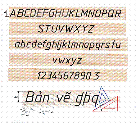 Ghi chữ – số – kích thước trong bản vẽ kỹ thuật