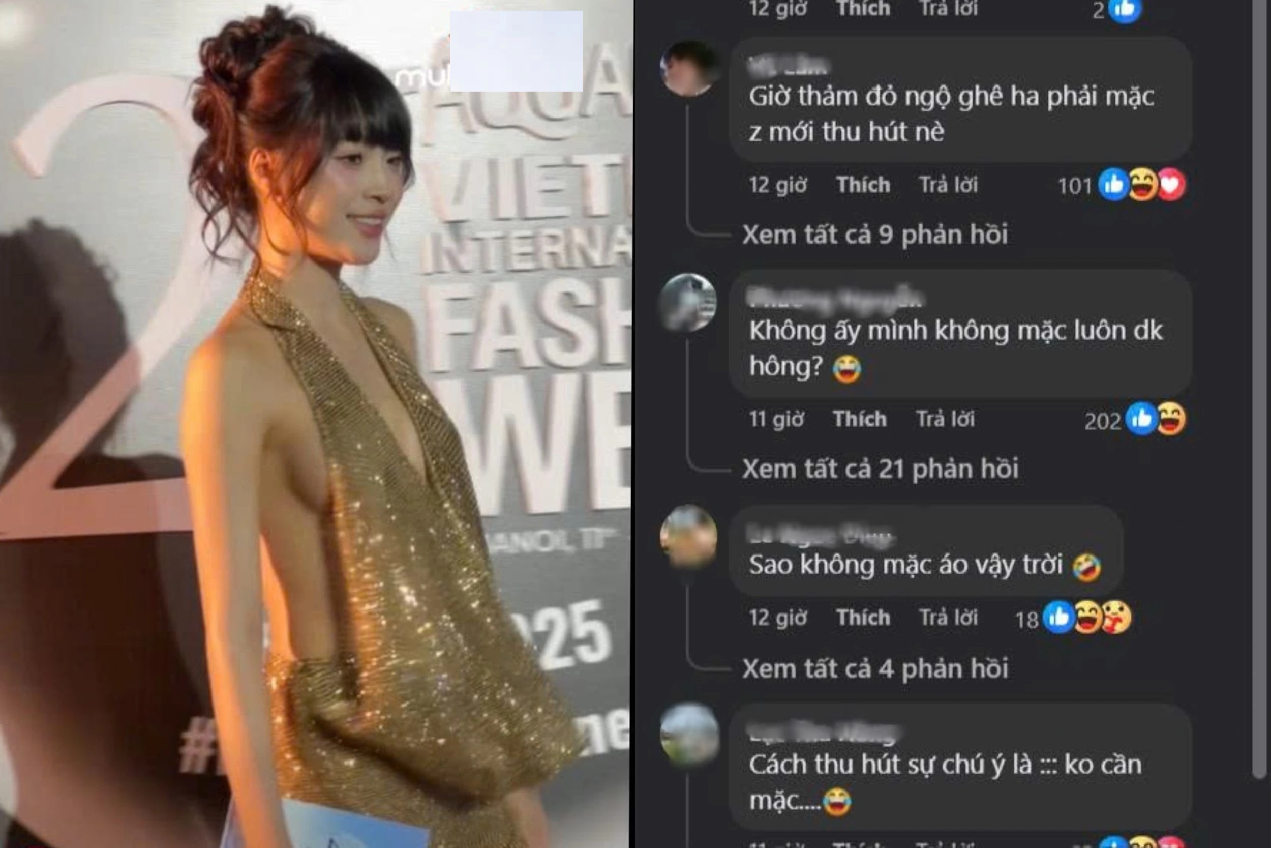 Hoa hậu suýt lộ ngực trên thảm đỏ thời trang ở Hà Nội gây tranh cãi - 2