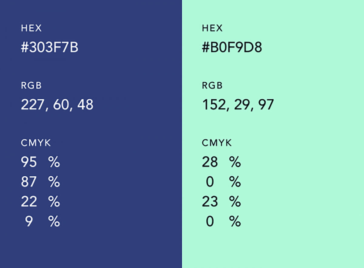 Logo màu xanh dương và xanh mint