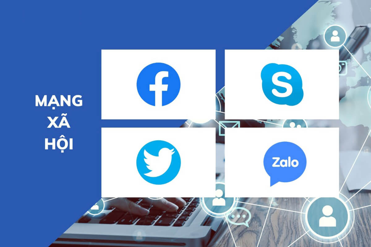 Logo màu xanh cho mạng xã hội