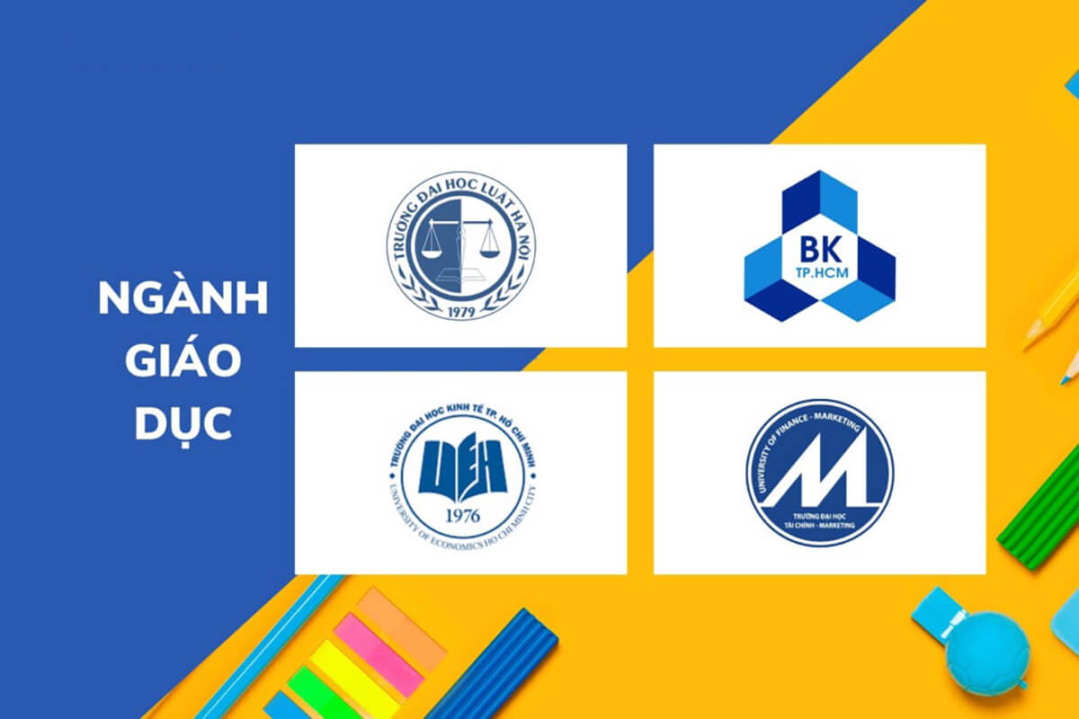 Logo màu xanh của biểu tượng giáo dục