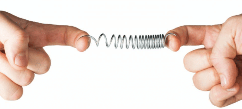 Lực đàn hồi giúp lò xo trở về vị trí ban đầu khi thả tay ra