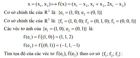 Ánh xạ tuyến tính – Bài tập có lời giải