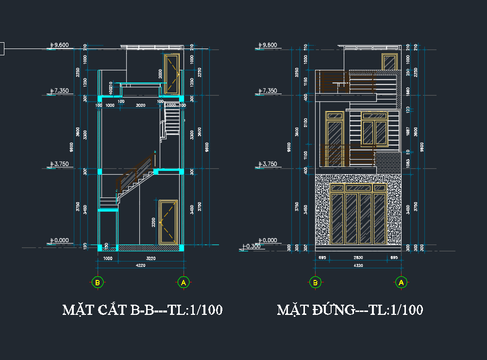 Mặt đứng kết cấu
