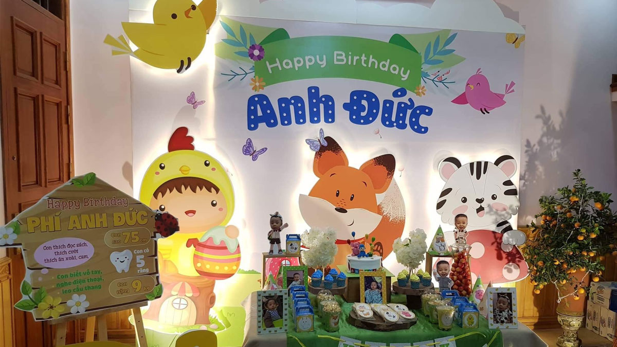 Background sinh nhật cho bé trai bắt mắt, đơn giản