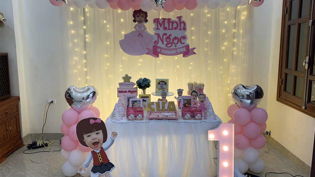 Background sinh nhật cho bé gái hiện đại mà sang trọng