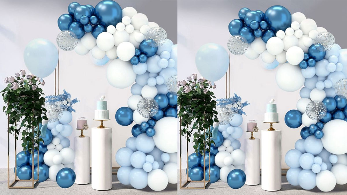 Background sinh nhật gam màu xanh dương độc đáo