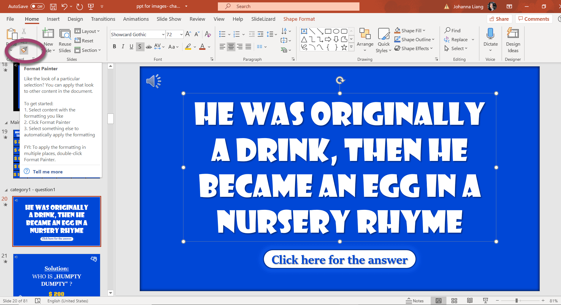 PowerPoint format painter
