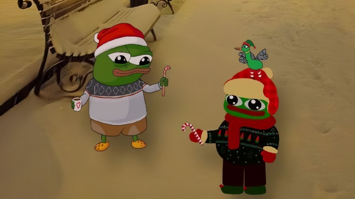 Meme ếch xanh Noel ngơ ngác