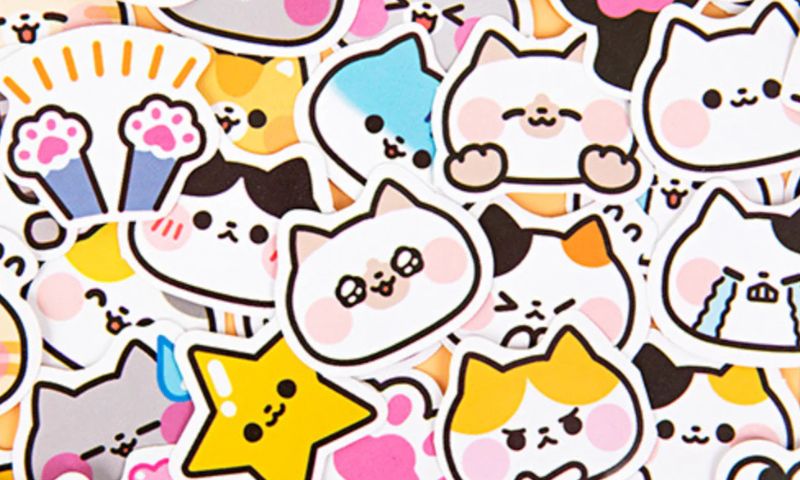 sticker mèo cute
