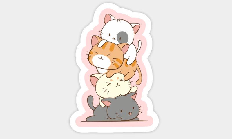 sticker mèo cute