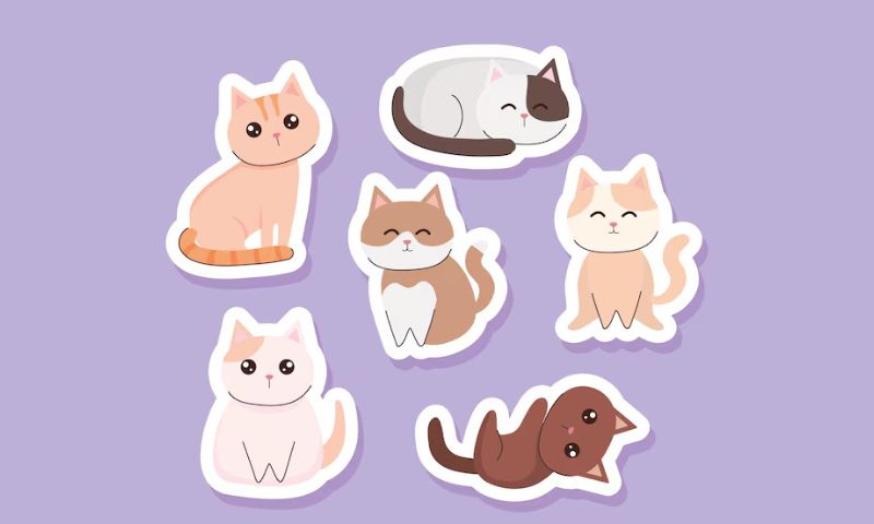 sticker mèo cute