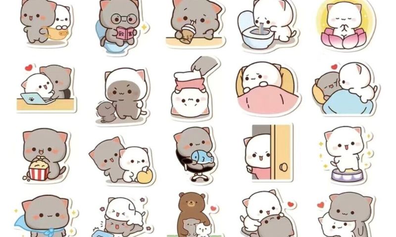 sticker mèo cute