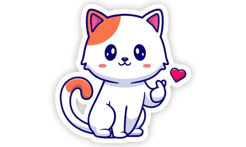 sticker mèo cute