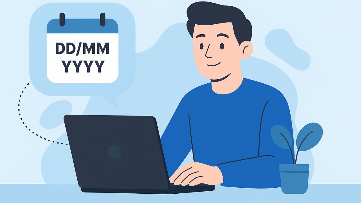 Định dạng phổ biến là dd/mm/yyyy tương ứng với ngày/tháng/năm