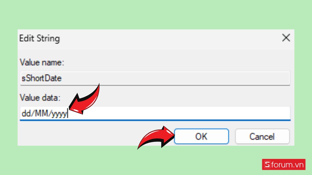 Chỉnh định dạng dd/mm/yyyy bằng Registry Editor bước 4