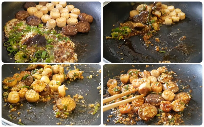 Các công đoạn làm món nấm đùi gà sốt bơ tỏi