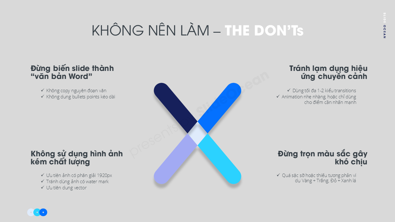 Thiết kế slide trực quan thu hút: Nên và Không nên - Không Nên làm = the DON