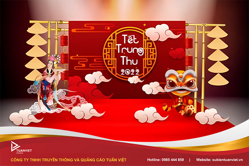 thiết kế khu vực check in trung thu đẹp