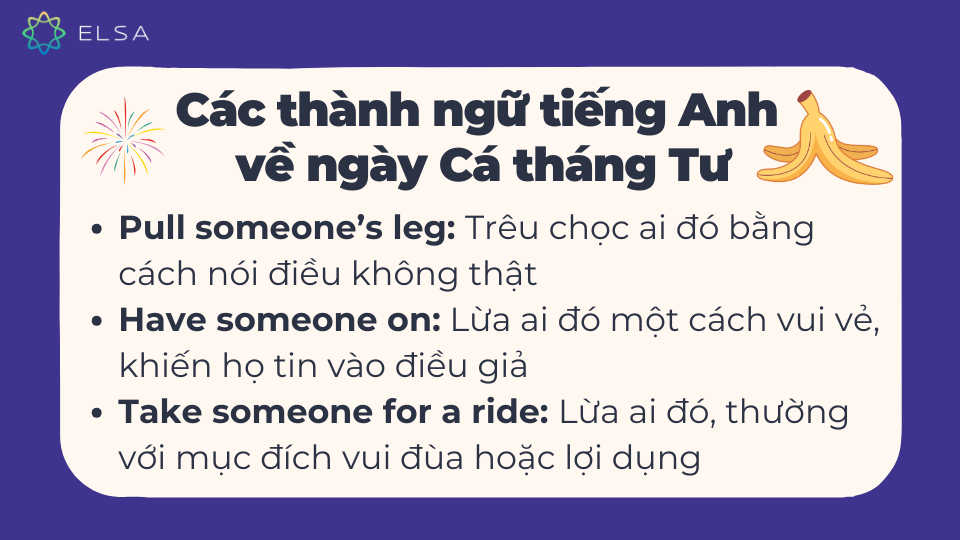 Các thành ngữ tiếng Anh về ngày Cá tháng Tư