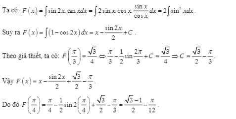 Tính nguyên hàm tanx