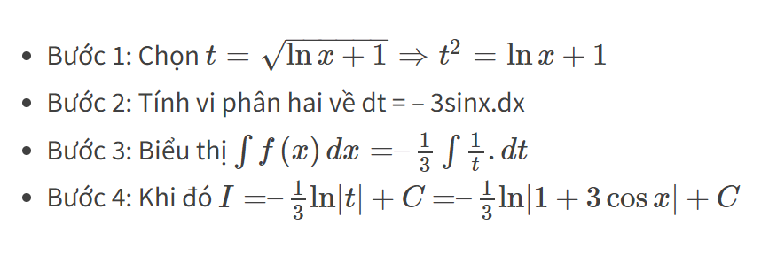 Giải bài tập nguyên hàm của hàm số mũ theo phương pháp biến đổi