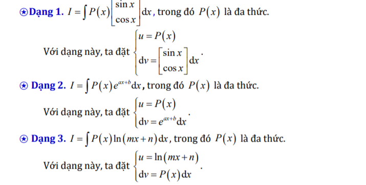 Nguyên hàm của hàm số mũ theo phương pháp nguyên hàm từng phần