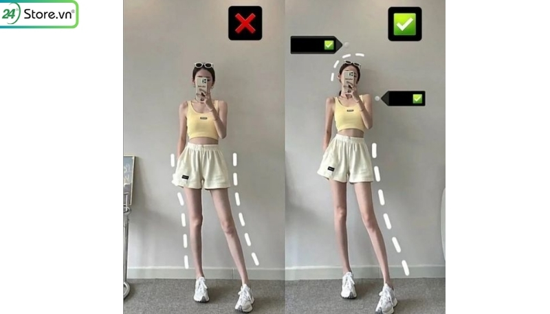 cách tạo dáng trước gương