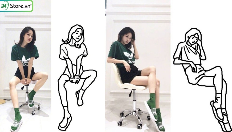 tạo dáng ngồi ghế đẹp