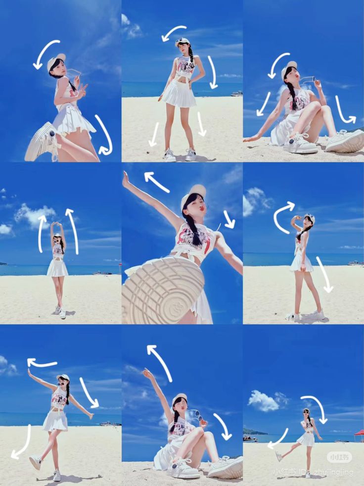 Dùng váy làm đạo cụ xoay người giữa khung cảnh biển