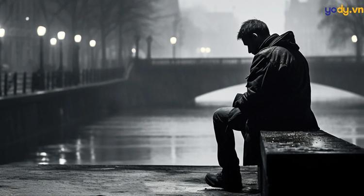 ảnh chụp sau lưng nam buồn