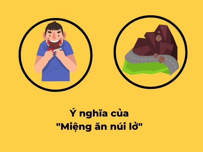Giải thích ý nghĩa thành ngữ 'Miệng ăn núi lở' nói đến hiện tượng nào?