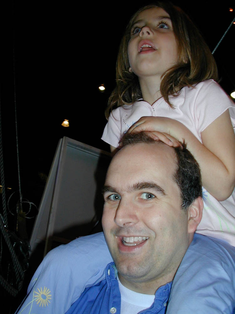 A young Elise and her dad, Steven